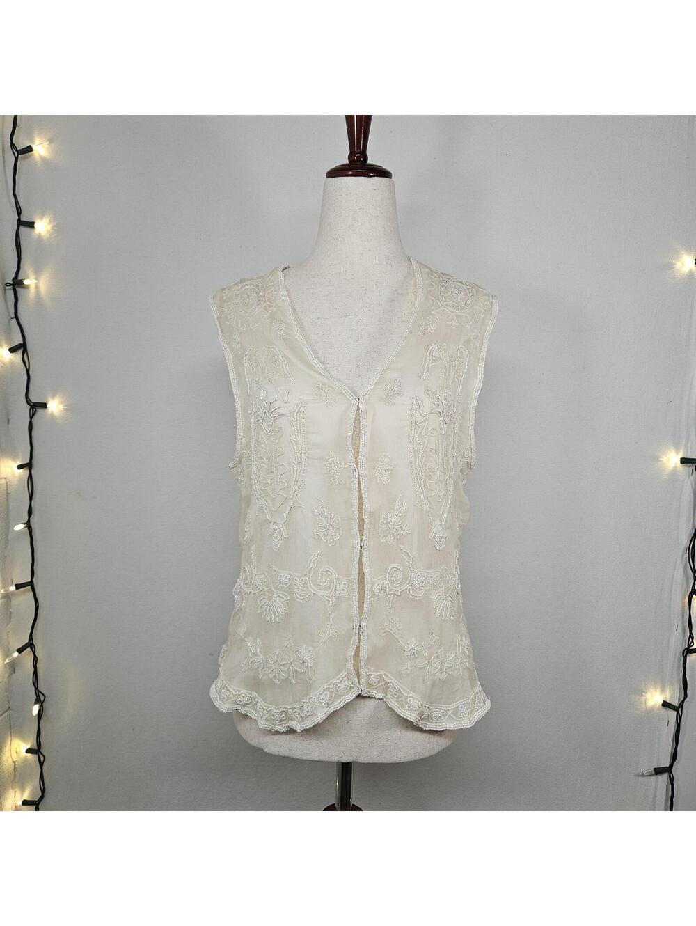 Vintage silk rafaella beades top size medium